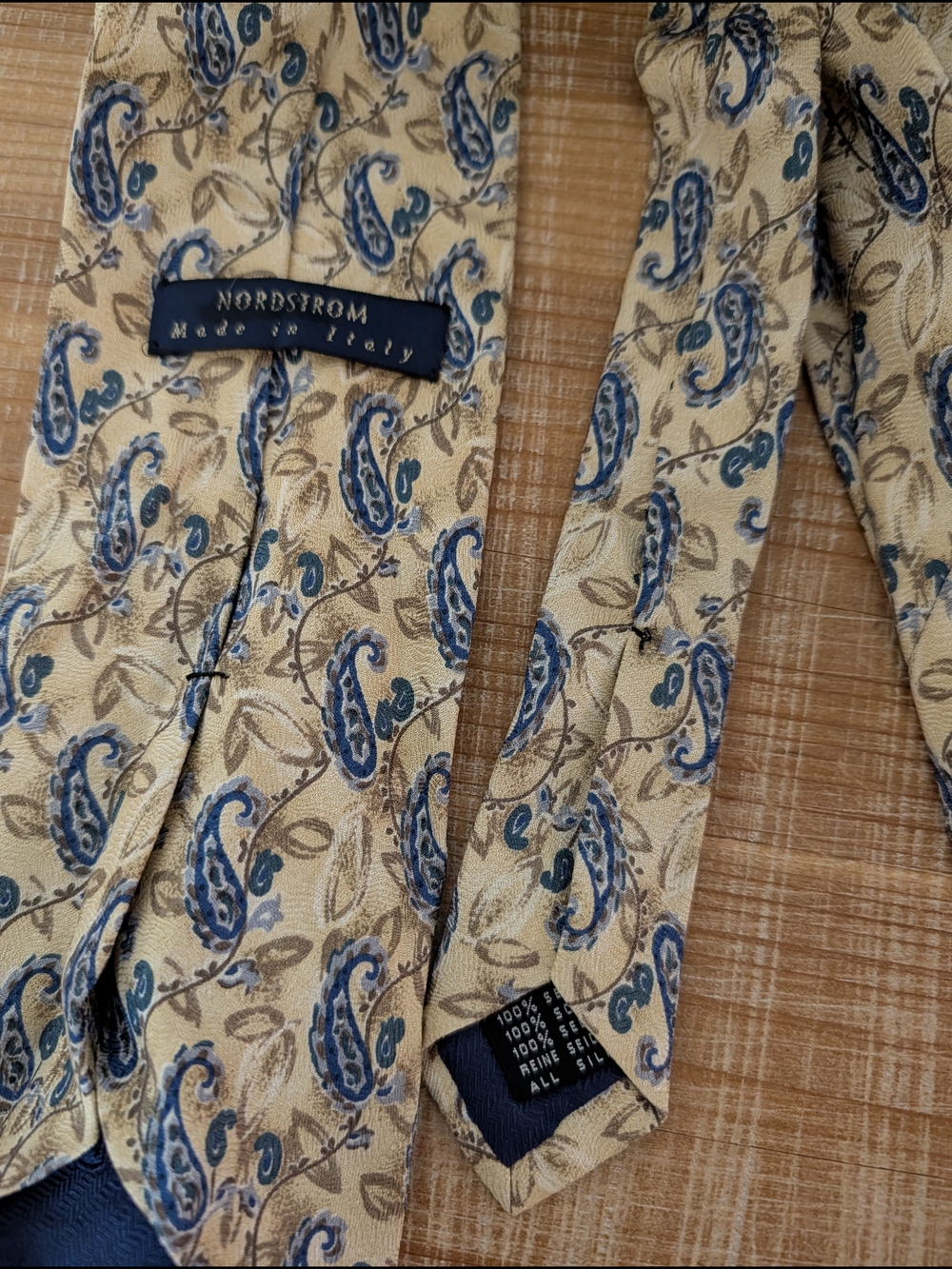 Nordstrom Beige and Blue Paisley Men's Dress Pants